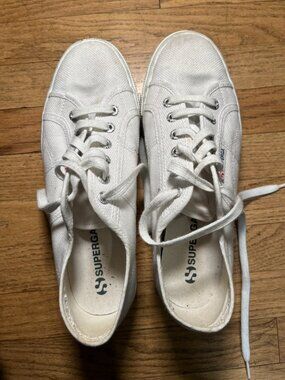 Women's platform superga sneakers, white -- size